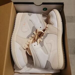 Nike Air Jordan 1 Mid SE Craft Shoes 9.5 Sneakers - Cream/ Phantom (DM9652-100)